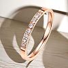 Stainless Steel and Crystal Rhinestone Finger Rings for Women FS-WG71548-07-1