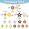 36Pcs 8 Styles Zinc Alloy Enamel Links Connectors ENAM-YW0008-48-2