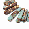 Assembled Bronzite and Synthetic Aqua Terra Jasper Beads Strands X-G-S326-005-3