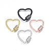 Brass Micro Pave Clear Cubic Zirconia Screw Carabiner Lock Charms ZIRC-T004-99-1