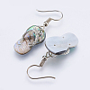 Natural Paua Shell/Abalone Shell Dangle Earrings EJEW-F147-G04-2