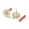 Rack Plating Golden Alloy with Rhinestone Stud Earring Findings EJEW-B036-02G-09-2