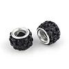 Polymer Clay Rhinestone European Beads CPDL-T001-02-1