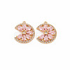Brass Micro Pave Cubic Zirconia Charms KK-S364-269D-1
