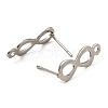 Non-Tarnish Infinity Shape 201 Stainless Steel Stud Earrings Findings STAS-Q251-06P-2