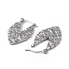304 Stainless Steel Teardrop Hoop Earrings for Women EJEW-I284-15P-2