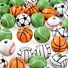 100Pcs 5 Style Painted Natural Wood European Beads WOOD-LS0001-45-4