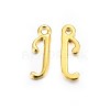 Golden Plated Alloy Letter Pendants PALLOY-J718-01G-J-1