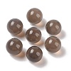 Natural Grey Agate No Hole Sphere Beads G-K353-04B-06-1