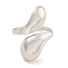 Non-Tarnish Teardrop 304 Stainless Steel Open Cuff Finger Rings for Women RJEW-P114-03P-2