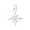 925 Sterling Silver Pave Clear Cubic Zirconia Star Charms STER-K181-01A-S-1