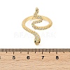 Snake Brass Micro Pave Clear Cubic Zirconia Open Cuff Rings for Women RJEW-G343-28G-5