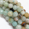 Natural Flower Amazonite Beads Strands G-G542-6mm-02-1