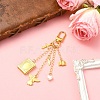 Brass Locket Pendant Decorations HJEW-YW00531-4