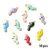 10Pcs 304 Stainless Steel Enamel Charms STAS-YW0003-43D-1
