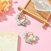Natural Amazonite Chips Braided Hoop Earrings EJEW-JE04940-16-3