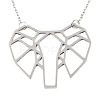 Non-Tarnish 201 Stainless Steel Origami Pendant Necklaces NJEW-T009-JN090-1-40-1