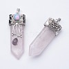 Natural Rose Quartz Big Pointed Pendants X-G-F340-05E-2