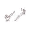 925 Sterling Silver Stud Earring Findings X-STER-K167-027B-S-1