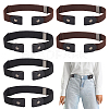 6Pcs 2 Colors Canvas Elastic Invisible Belt with Alloy Buckles AJEW-FG0003-99-1