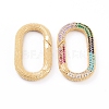 Brass Micro Pave Cubic Zirconia Spring Gate Rings ZIRC-L093-50G-2