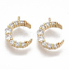 Brass Micro Pave Clear Cubic Zirconia Charms KK-S355-009-NF-2