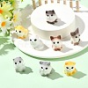 40Pcs 8 Styles Opaque Resin Cat Shape Display Decorations DJEW-CJC0007-05-6