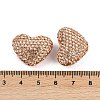 Heart Shaped Polymer Clay Rhinestone Beads CLAY-NH0002-02F-3