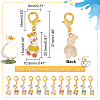Alloy Enamel Duck Pendant Locking Stitch Markers HJEW-AB00119-2