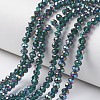 Electroplate Transparent Glass Beads Strands EGLA-A034-T4mm-Q15-1