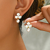 Elegant Brass Imitation Pearl Stud Earrings Women's Daily Jewelry DV0468-6-3