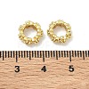 Flower Brass Micro Pave Clear Cubic Zirconia European Beads KK-G557-39G-2