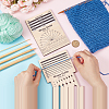BENECREAT 1 Set Rectangle Wooden Wooden Knitting Needle Gauge & Yarn Wrap Guide Board DIY-BC0006-96-3