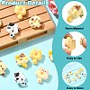 10Pcs 5 Colors Cartoon Cat-shape Doughnut Resin Lapel Pin Backs JEWB-CJ0003-07-3