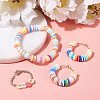 Flat Round Handmade Polymer Clay Bead Spacers CLAY-R067-4.0mm-37-5