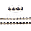 Golden Plated Alloy Enameled Coffee Bean Links Chains LCHA-H004-01G-B-2