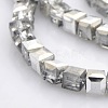Half Plated Clear Glass Faceted Cube Beads Strands GLAA-A031-3mm-HP02-1