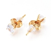 Brass Cubic Zirconia Pendant Necklace & Stud Earring Jeweley Sets SJEW-L154-10G-8