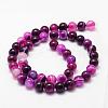 Natural Striped Agate/Banded Agate Bead Strands G-K155-A-10mm-02-4