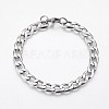 304 Stainless Steel Curb Chain Bracelets BJEW-P236-19P-1