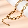 304 Stainless Steel Link Chain Bracelet & Necklace Jewelry Sets SJEW-L199-20G-2