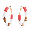 (Jewelry Parties Factory Sale)Brass Heishi Beaded Hoop Earrings EJEW-JE04087-02-2