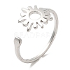 Non-Tarnish 304 Stainless Steel Sun Open Cuff Ring for Women RJEW-M149-05P-3