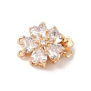 Brass Micro Pave Cubic Zirconia Box Clasps KK-B100-067G-01-1