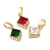 Brass Micro Pave Cubic Zirconia Pendants KK-R162-061G-1