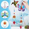 3Pcs 3 Style Iron Hummingbird Butterfly Dragonfly Pendant Decorations DIY-GA0005-48-3