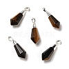 Natural Tiger Eye Pointed Pendants G-P474-02S-06-1