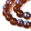 Transparent Electroplate Glass Beads Strands EGLA-Q132-6MM-01A-05-3