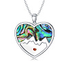 304 Stainless Steel & Natural Paua Shell Heart Mustard Seed Faith Mountain Pendant Necklaces for Women WGD75B3-01-5