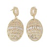 Brass Micro Pave Cubic Zirconia Stud Earrings EJEW-B046-18G-1